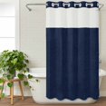 thumbnail image 3 of Solid Dark Blue No Hook Shower Curtain Waterproof, Bathroom Curtains with Snap in Liners and See Through Top Window, Minimalism Abstract Denim Texture Hotel Style Bathtub Curtains Shower 36"Wx72"L, 3 of 8