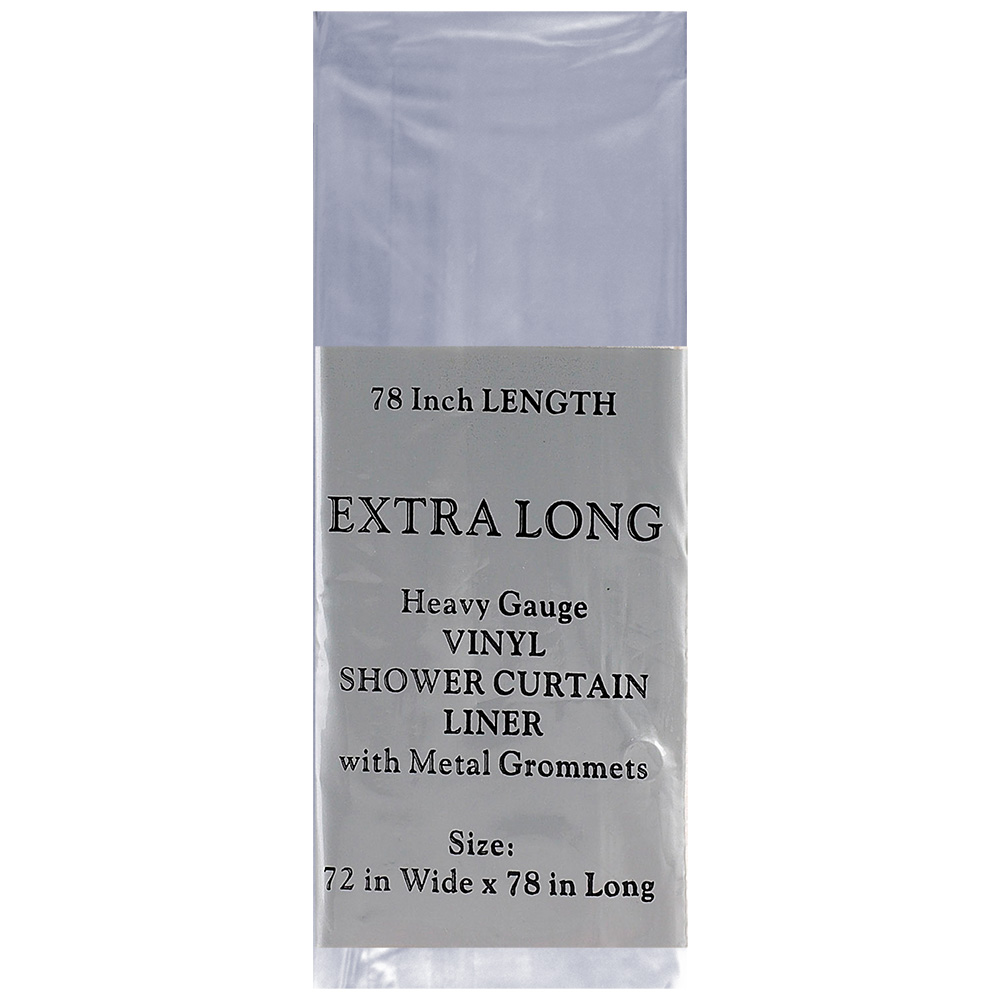 Extra Long Super Clear Vinyl Shower Curtain Liner w/ Metal Grommets 72