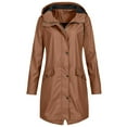 thumbnail image 1 of Lilgiuy Women's Solid Color Rain Jacket Outdoor Hooded Waterproof Windproof Long Coat, 1 of 4