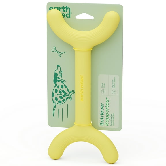 Earth Rated Retriever Dog Toy, Floating Yellow Fetch Stick Toy for Dogs