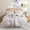 Beige, variant on King Size Comforter Set White Ruffled Comforter Set Soft Vintage Farmhouse Bed Beding Set Fluffy 3PCS Shabby Chic Bedding with 2 Pillowcases