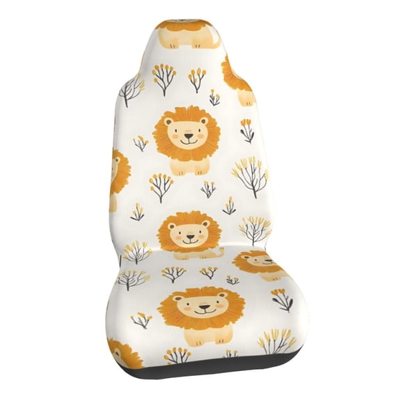 Cute Lion Car Seat Covers Stretch Car Seat Protectors Universal Fit