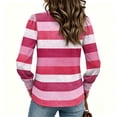 thumbnail image 5 of Women'S Striped Long Sleeve Crew Neck Sweatshirt Pullover Top Loose Fit Casual Fall Going-Out Lounge Outfits, 5 of 5