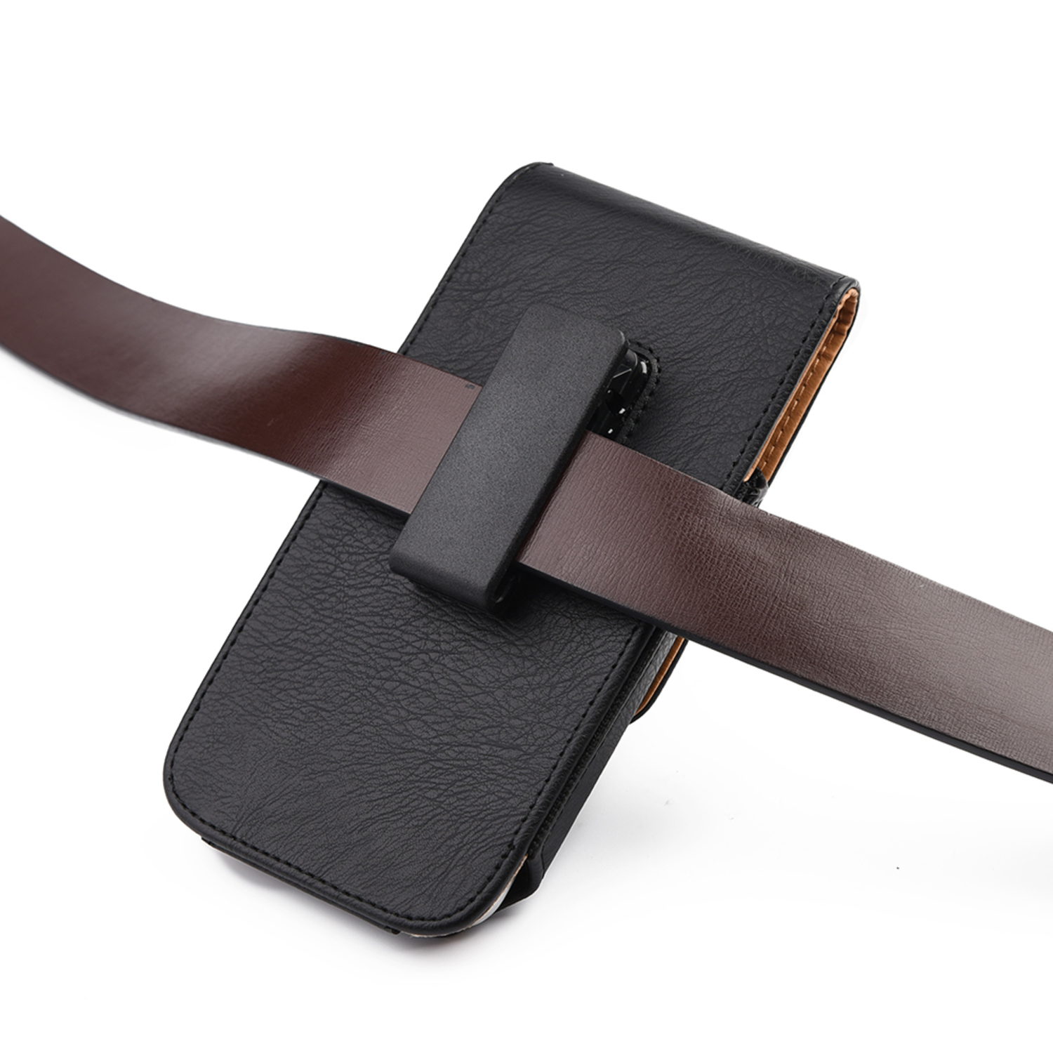 Universl Vegan Leather 6.75x3.75x0.75 Large Vertical Cell Phone Belt Clip On and Belt Loop Holster Case