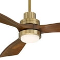 thumbnail image 3 of Casa Vieja 52" Delta Modern Indoor Ceiling Fan 3 Blade CCT LED Light Remote Control Soft Brass Finish Bedroom Living Room DC Motor, 3 of 9
