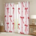 thumbnail image 2 of Homewish Kawaii Bow Black Out Curtains for Kids Children Girls,Dreamy Princess Curtains Pack of 2 (42x63 Each),Geometric Stripes Bedroom Curtains,Ultra Soft Home Decor, 2 of 6