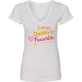 thumbnail image 3 of Inktastic I'm Daddy's Favorite with Arrow and Hearts in Pink Women's V-Neck T-Shirt, 3 of 5