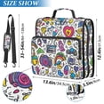 thumbnail image 2 of FORMRS Zipper Binder with Shoulder Strap 2-inch Ring 500 Sheet Capacity File Bag, White Doodle Pattern, 2 of 5