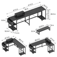 GIKPAL LShaped Computer Desk, 95" Reversible Computer Desk Office Desk with 3 Shelves/Monitor