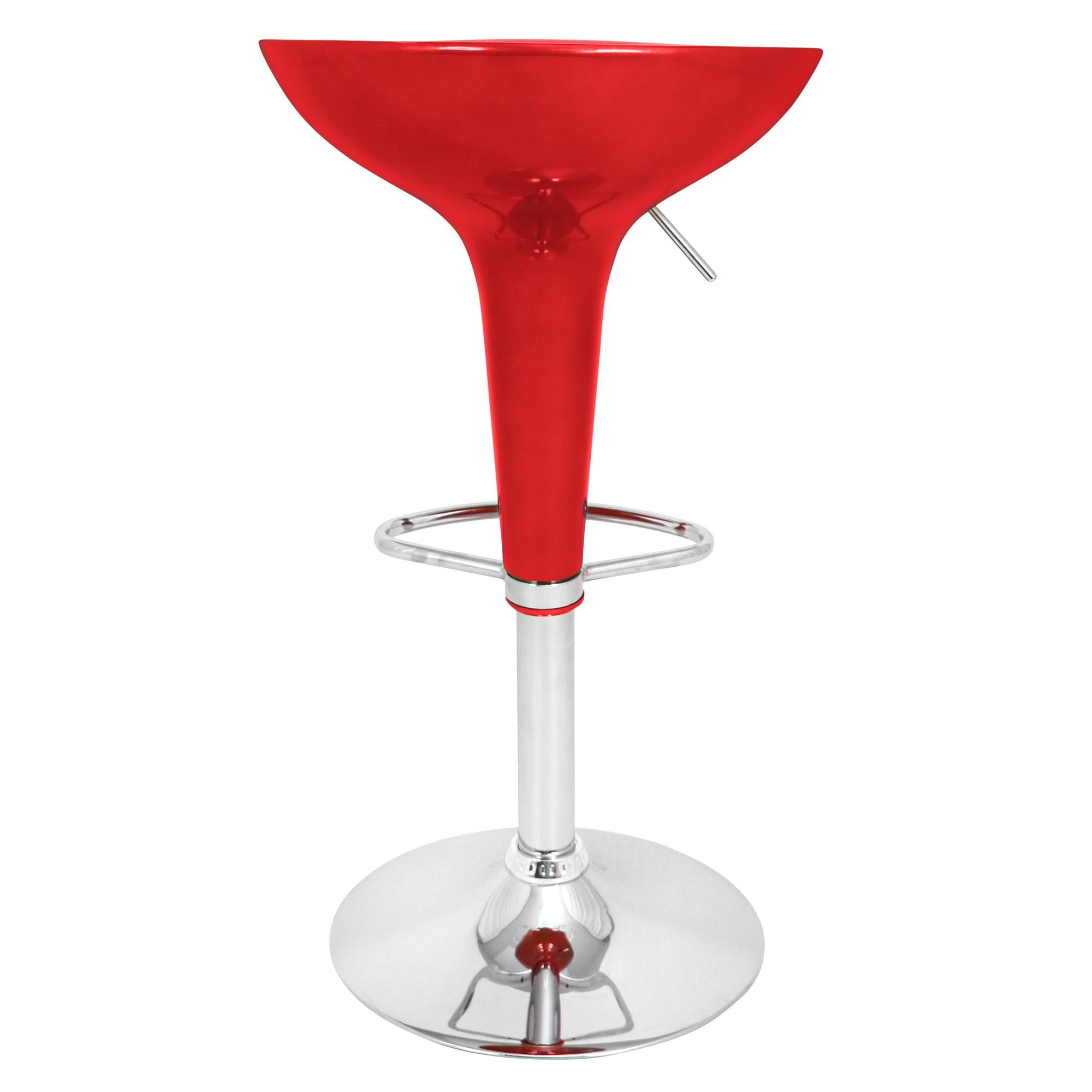 Lumisource Scooper Adjule Height Bar Stool In Red Com