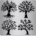 thumbnail image 2 of 6.3 Inch Tree of Life Metal Stencil Leaves Stencils Stainless Steel Leaf Painting Reusable Templates Journal Tool for Painting, 2 of 8