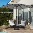 thumbnail image 4 of Best Choice Products 10ft Outdoor Steel Market Patio Umbrella w/ Crank, Tilt Push Button, 6 Ribs - Fog Gray, 4 of 8