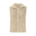 thumbnail image 6 of Jalioing Womens Sleeveless Vest Double-Faced Velour Lapel Full-Zipper Closure Soft Comfy Fleece Clothing (Small, Beige), 6 of 8