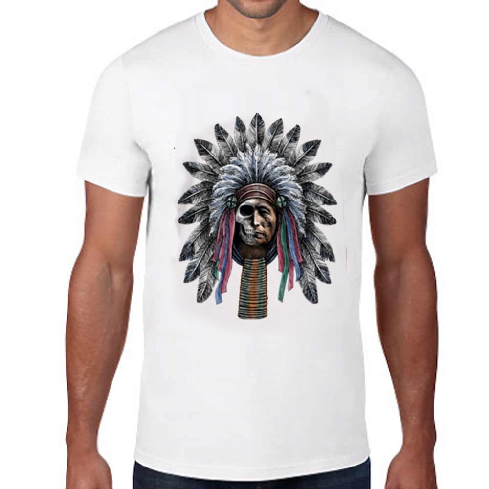 XXL Shirt Front & Back Print M New Wolf Native American Red Indian Biker T