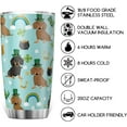thumbnail image 4 of Irish Dachshund Clovers Rainbow 20oz Tumbler with Lid St.Patricks Day Dogs Vacuum Insulated Tea Tumbler Cup Travel Mug Saint Paddy''s Day Dachshund Dogs Lover Gift Coffee Mugs, 4 of 6