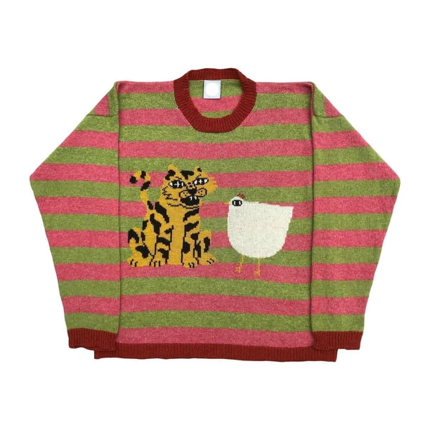 Jersey para mujer Y2K, jersey de lana de punto Vintage, jersey de cuello redondo, cuello alto, cuello alto, camiseta de ropa de manga larga