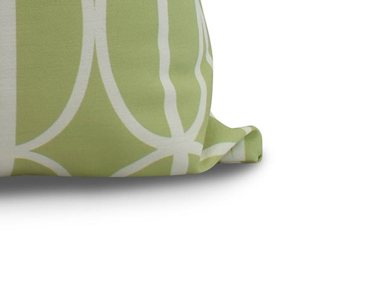Simply Daisy, 16" x 16" Ovals Go \'Round , Geometric Print Outdoor Pillow, Green