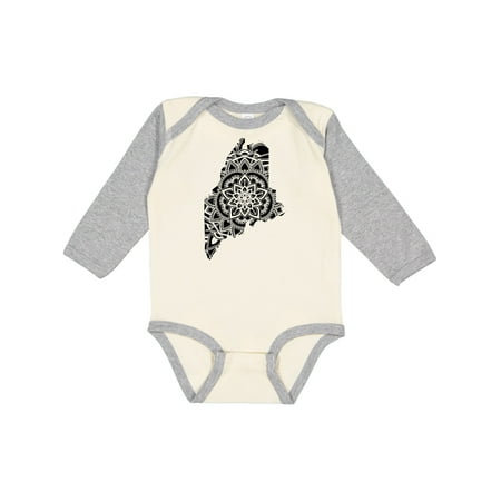 

Inktastic Maine Silhouette Mandala Gift Baby Boy or Baby Girl Long Sleeve Bodysuit