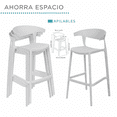 thumbnail image 2 of Set 4 Bancos Bar Cocina Desayunador Barra Respaldo Plástico Gris, 2 of 5