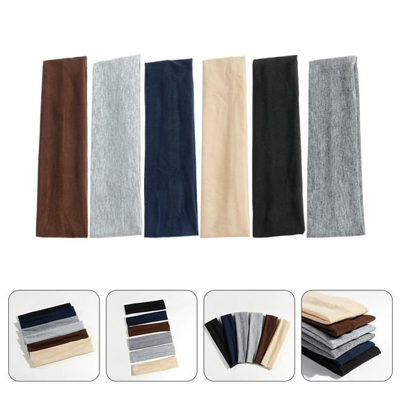 ORDDIART 6Pcs Cotton Headbands for Women Stretchy Elastic Hair Bands for Sports Yoga Daily Use 8.25X2.36X0.08in