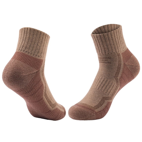 Xfvqtps Mens Running Socks Cushioned Absorb Sweat Bottom of Towel Mid Tube Socks for Outdoor Cycling Running Sports Socks Brown