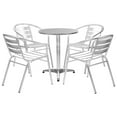 thumbnail image 1 of vidaXL Ensemble de Salle à Manger d'Extérieur 5 Pcs Aluminium Argent, 1 of 5