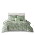 thumbnail image 3 of JERFIT Green Crushed Velvet Comforter Set Queen Full, Diamond Quilted Bedding Set with 2 Shams & Decorative Pillow, Hypoallergenic Polyester Microfiber, 3 of 10