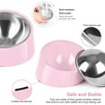 thumbnail image 4 of Meottam Tilted Dog Cat Bowl, 15° Slanted Stainless Steel Dog Cat Food Bowl, Non-Slip & Non-Spill Pet Feeder with Elevated Detachable Stand, Easy to Get Food Dish, S/0.5 Cup (Pink), 4 of 6