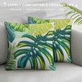 thumbnail image 3 of Awypu Tropical Pillow Covers Summer Hawaiian Style Lime Green Blue Leaf Print Decorative Outdoor Modern Decorations Pillow Cases for Couch Sofa Bed Decor  White, 3 of 5