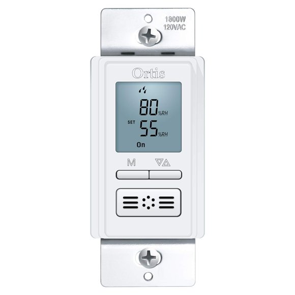 Interruptor de sensor de humedad Ortis para ventilador de baño empotrado en la pared