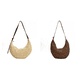 thumbnail image 1 of Bolso Media Tejido Paja para Mujer Playa Verano Viajes Al Aire Libre (Beige), 1 of 5