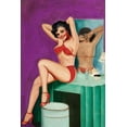 thumbnail image 2 of Driben, Peter 23x32 Black Ornate Wood Framed with Double Matting Museum Art Print Titled - Mid-Century Pin-Ups - Bedtime Stories, 2 of 4
