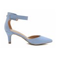 thumbnail image 2 of DREAM PAIRS Women's Fashion Ankle Strap Pump Shoes Low Heel Pointed Toe Pump Dress Shoes LOWPOINTED BABY/BLUE/SUEDE Size 11, 2 of 5