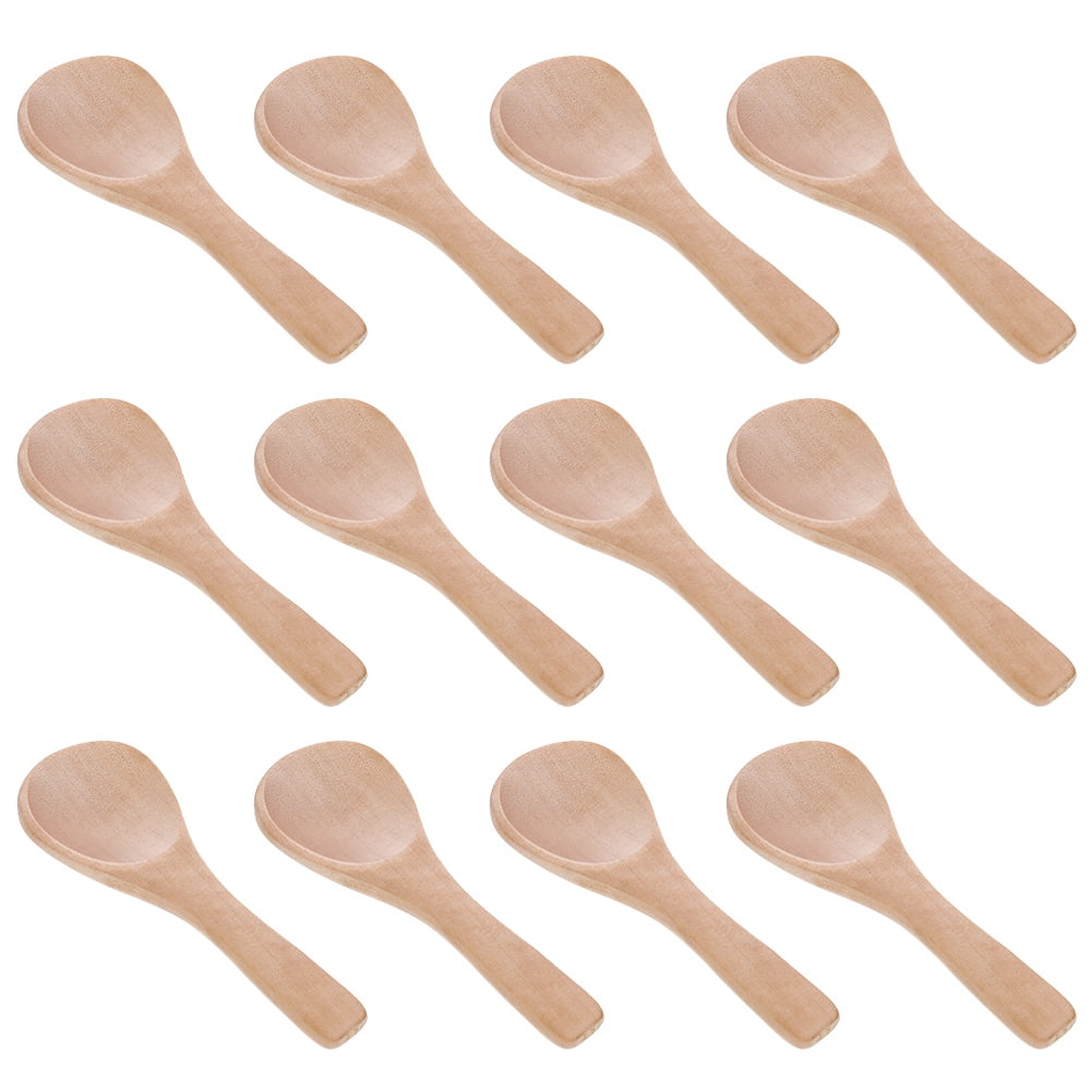 6 x Mini Wooden Spoons Kitchen Teaspoon Condiment Utensil Coffee Sugar Spo·n 