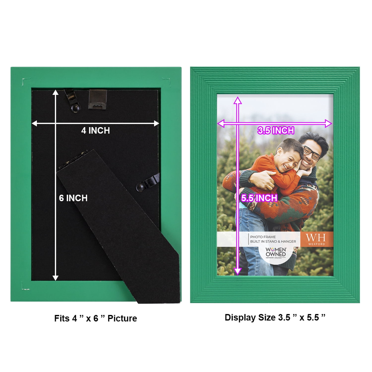 Emerald Green Rustic Picture Frame, 4 x 6