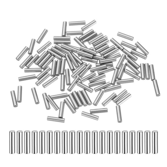 100 Pack 2mm x 10mm Dowel Pins Bearing Steel Cylindrical Dowel Pins Shelf Support Peg Pin /-0.02mm Diameter Tolerance, Silver Tone