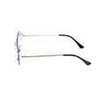 thumbnail image 6 of Gem Cut Rimless Unisex Square Trendy Retro 90's Hip Hop Sky Blue Tint Lens Hand Carved Silver Wire Frame Sun Glasses Frameless Rectangle Summer Shades Sunglasses For Men And Women, 6 of 6