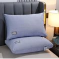 thumbnail image 1 of Premium Polyester Fiber Neck Support Pillow for Home Sleep Aid - Machine Washable, Lightweight (0-1kg), Adjustable Thickness (10.1-15cm), Non-Collapsible Design - Wheat Ear Knitted Cotton, Blue,, 1 of 5