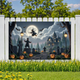 thumbnail image 3 of Halloween Theme Scary Witch Castle Banner Pumpkin Design Bat Graphics for Halloween Party Outdoor Decoration Night Celebration, 3 of 9