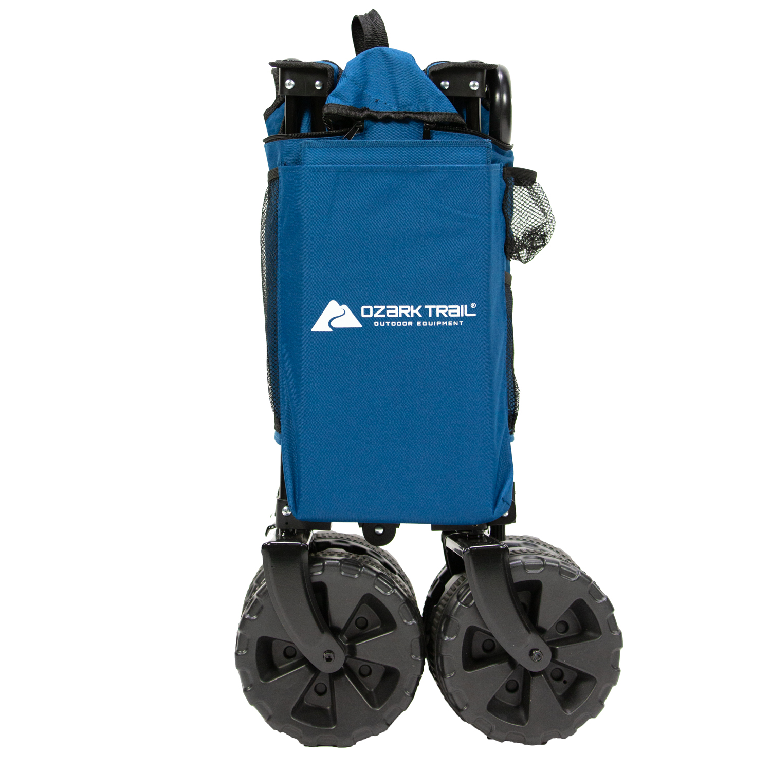 Ozark Trail Camping All-Terrain Folding Wagon with Oversized Wheels, Blue, 23in Height