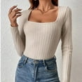 thumbnail image 4 of SMZ Women's Casual Warm Funnel Neck Brushed Rib-Knit Bodysuit, Autumn/Winter, 4 of 5