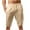 Khaki, variant on VERUGU Mens Shorts Casual Solid Pocket Elastic Waist Straight Half Shorts Pants Sport Pants Navy 4XL