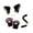 Black Without Tie, variant on Cat Ear and Tail Paw Animals Ears and Long Tail for Masquerade Birthday Prom White With Tie