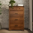 thumbnail image 3 of Child Craft Redmond 42" Interlocking 4-Drawer Chest for Nursery or Bedroom, Rustic Design, Anti-Tip Kit, Coach Cherry, 3 of 7