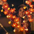 thumbnail image 5 of 4M 10LED Artificial Autumn Maple Leaves Garland Led Fairy Lights For Christmas Decoration Thanksgiving Party Decor Halloween, 5 of 5