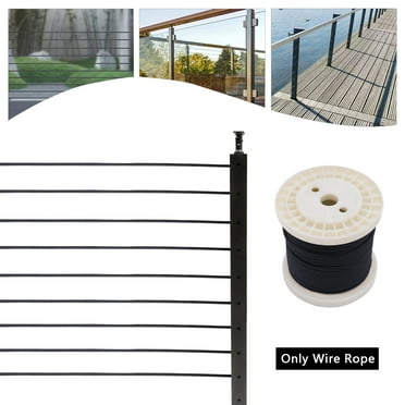Miumaeov 300ft Wire Rope Stainless Steel Wire Rope for 1/8" Black Indoor Cable Railing Kit 7x7 Strands