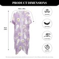 thumbnail image 6 of HELLHERO Polyester Long Kimono Swimsuit Cover Up for Beach Quick Dry Free Size Bathing Suit Cover Up Lavender Bunny Daisy, 6 of 6