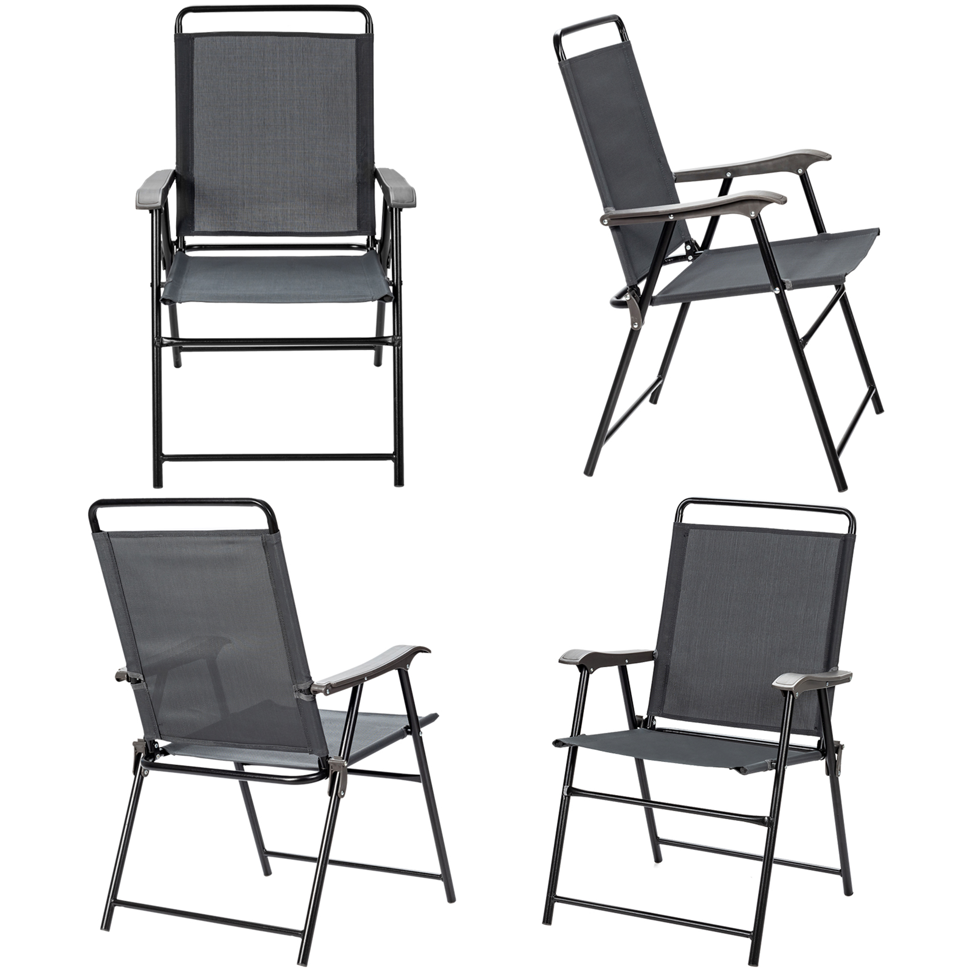 Gymax Set of 4 Folding Patio Chair Portable Sling Chair Yard Garden Outdoor - image 5 of 10