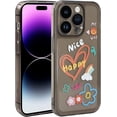 thumbnail image 1 of Case for iPhone 14 Pro 2022 (6.1 Inch), TPU Phone Cover for iPhone 14 Pro, Cute Protective Camera Protection Cover for Women Girls, Black Background & Color Painting, 1 of 5