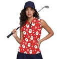 thumbnail image 4 of Yuyamidu Santa Claus Golf Top for Women Golf Shirts Red Christmas Sleeveless Collared Tennis Shirt Soft Quarter Zip Activewear Size XS, 4 of 8